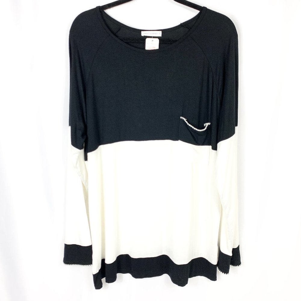 3/$25 NWT Sweet Journey Hand Stitched Colorblock Shirt 2XL